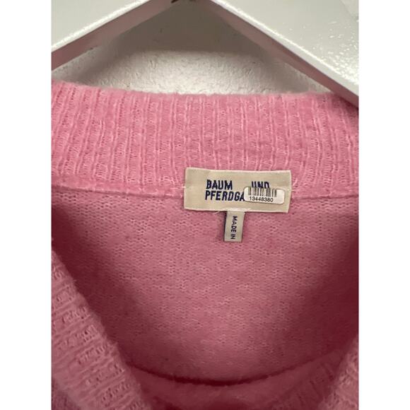 Baum Und Pferdgarten Sz Large Pink Coline Puff Sleeve Crewneck Pullover Sweater - Picture 4 of 6